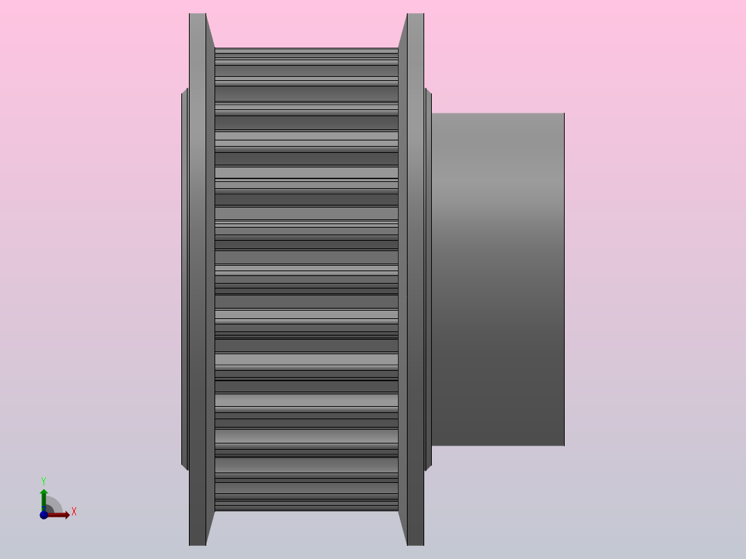 大凸缘型小凸缘型半圆弧形齿同步带轮S3M型_SS3MDC-30-10-dc10-A前视图