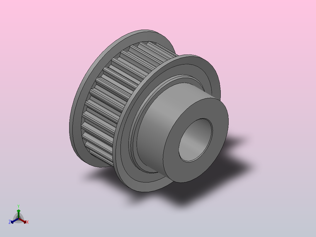 大凸缘型小凸缘型半圆弧形齿同步带轮S3M型_SS3MDC-30-10-dc10-A正等轴测图