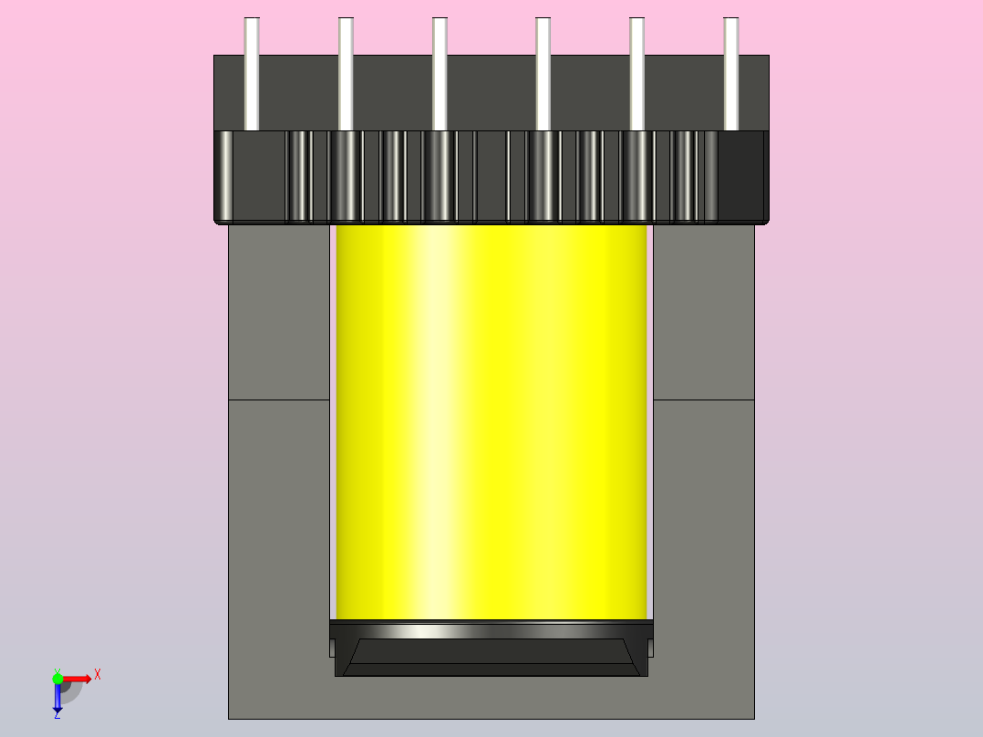 带铁氧体磁芯 EER281712 的变压器俯视图