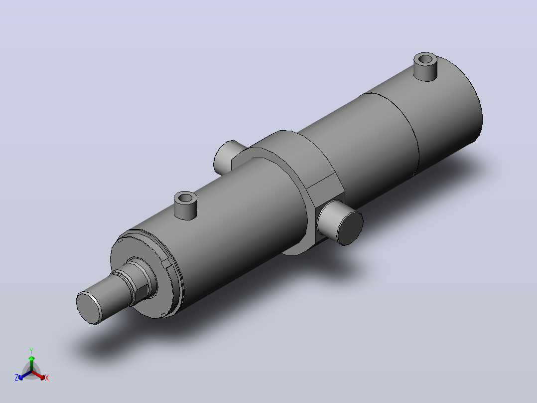 HSG-80X45-TC 中间砲耳型工程油缸[HSG-80X45-300-TC]正等轴测图