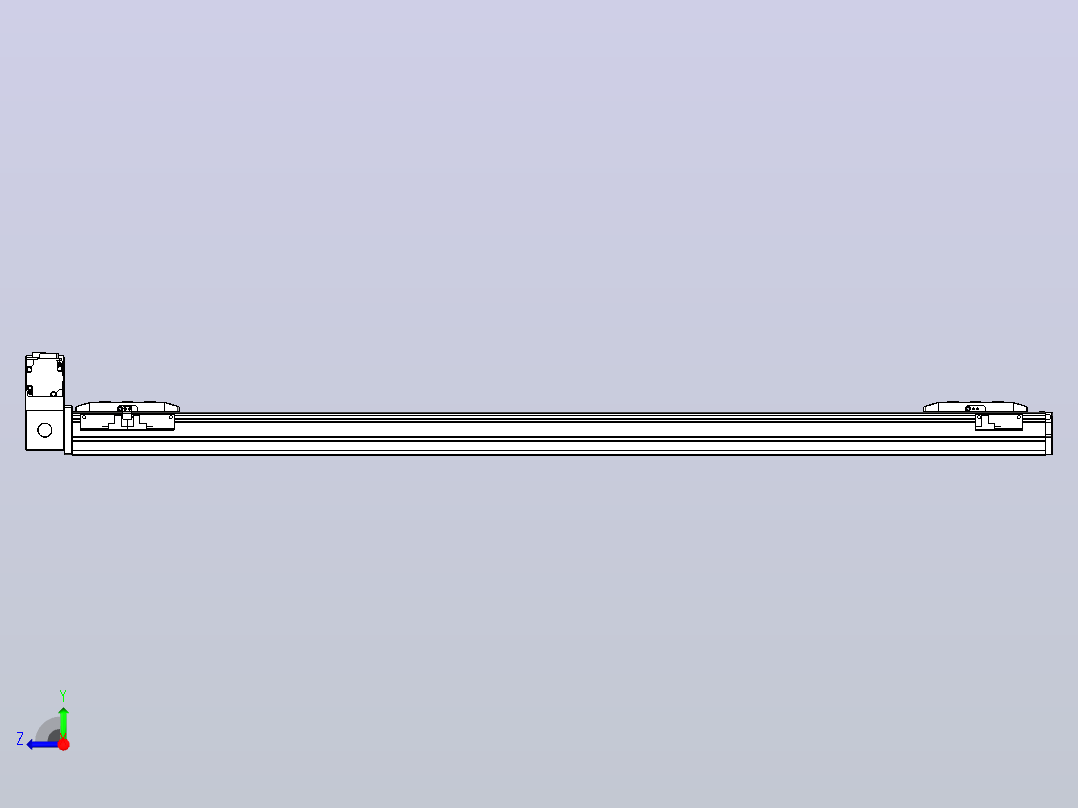 皮带直线轴双滑块型TPA-GCBS-50-P42-L400-LU-M10-N3右视图