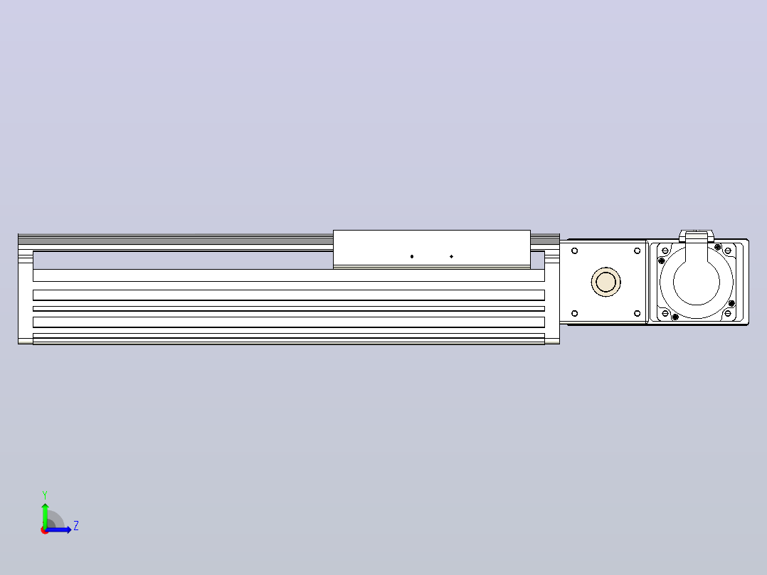 皮带直线轴半封闭可选导轨TPA-HNB-202D-140-L200-MR-Y-P75-N3左视图