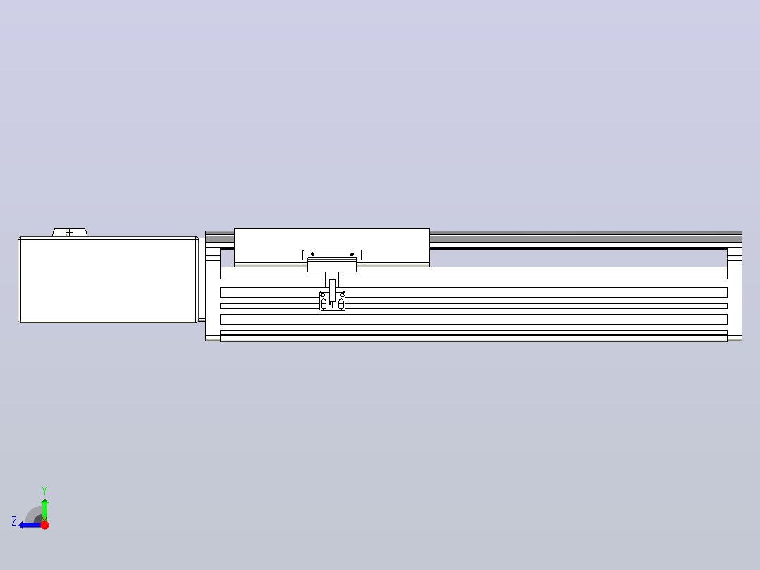 皮带直线轴半封闭可选导轨TPA-HNB-202D-140-L200-MR-Y-P75-N3右视图