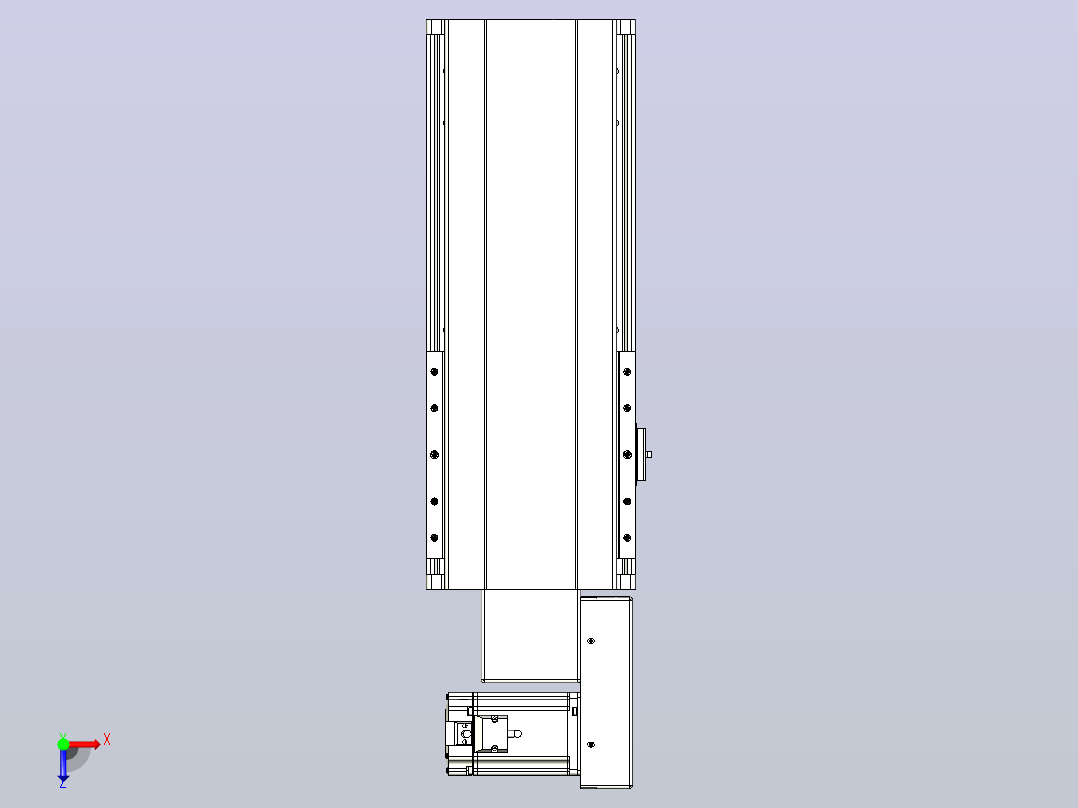 皮带直线轴半封闭可选导轨TPA-HNB-202D-140-L200-MR-Y-P75-N3俯视图