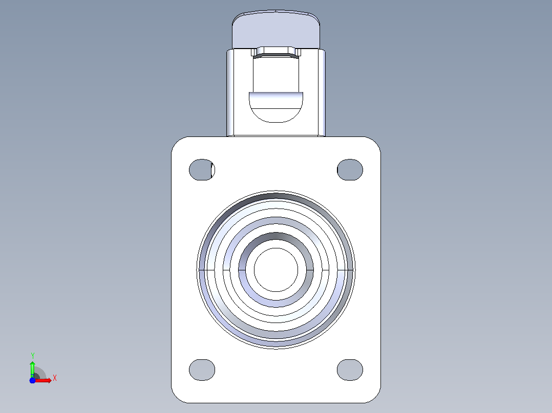 抗静电双制动转向脚轮D100 140×110_抗静电双制动转向脚轮D100 140×110前视图