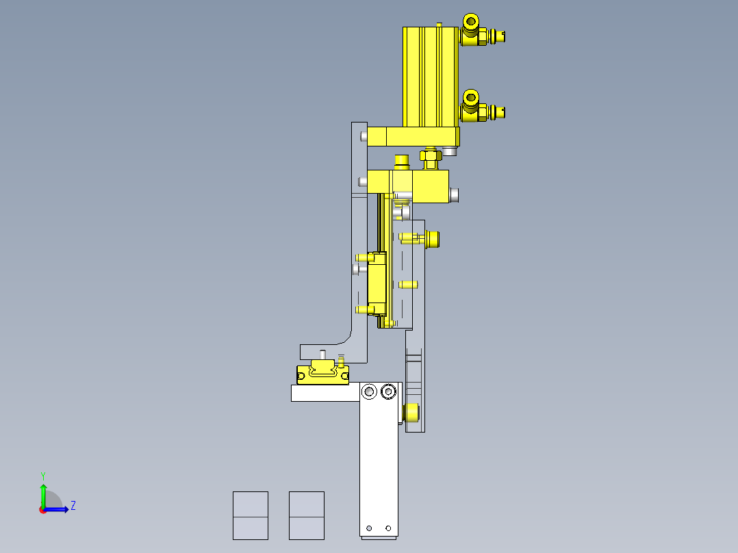不对称凸轮轴承夹紧机构左视图