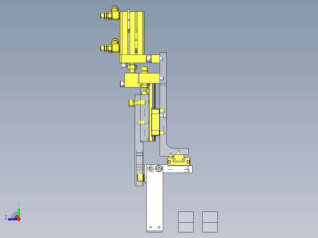 不对称凸轮轴承夹紧机构右视图