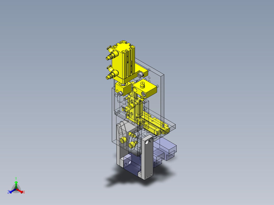 不对称凸轮轴承夹紧机构正等轴测图