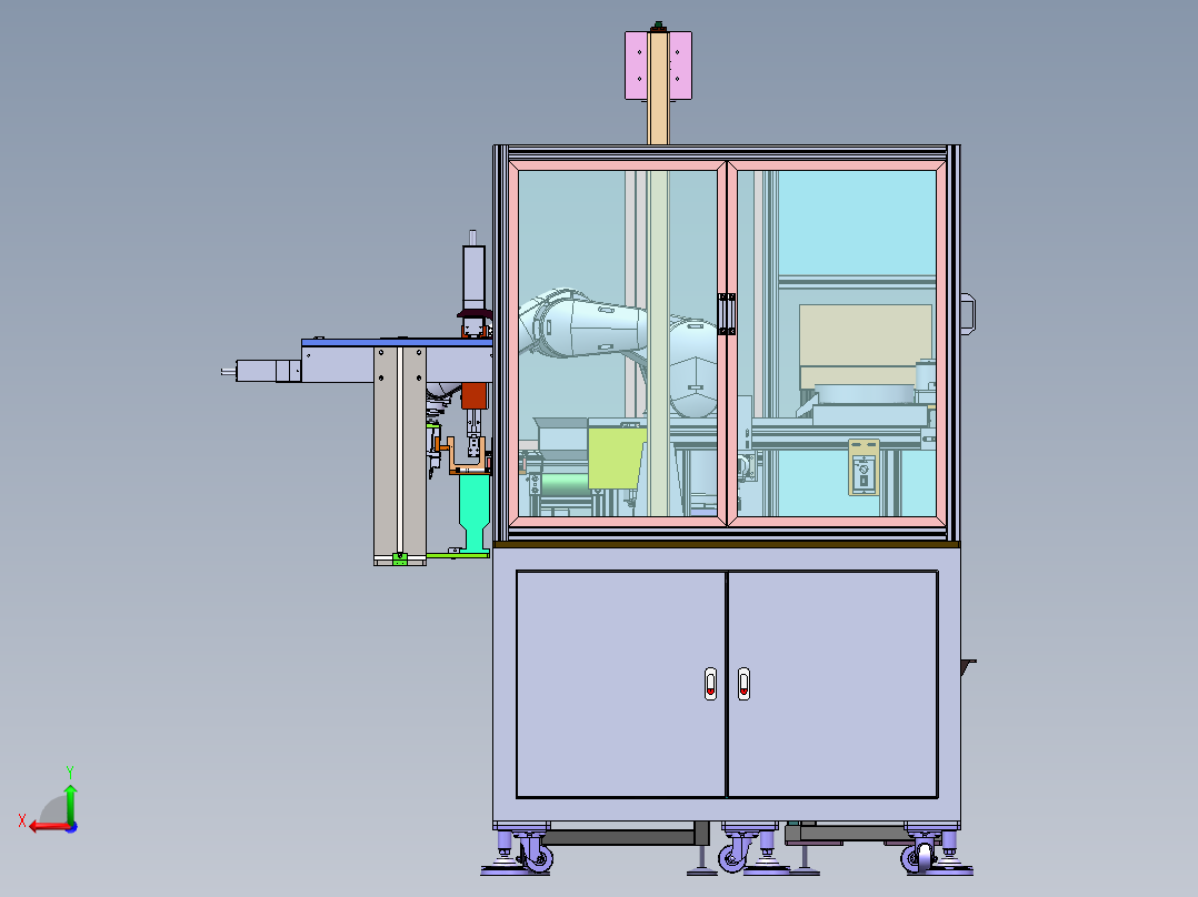 机械手自动上料设备sw17可编辑后视图