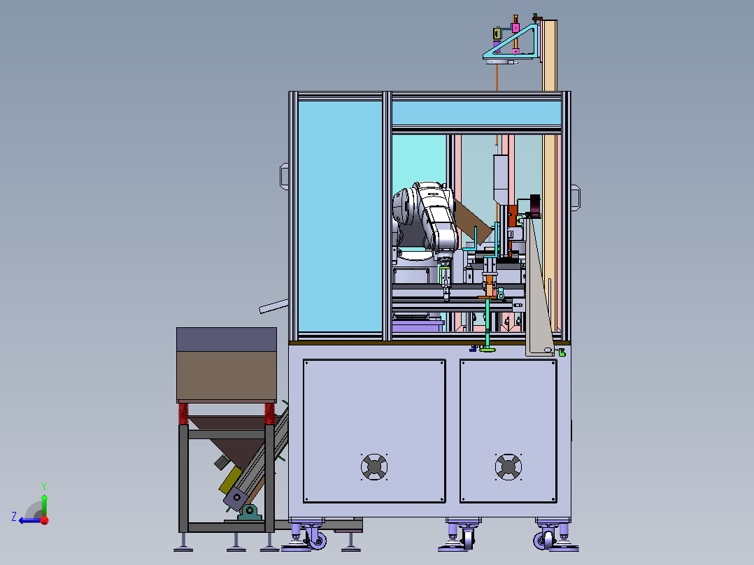 机械手自动上料设备sw17可编辑右视图