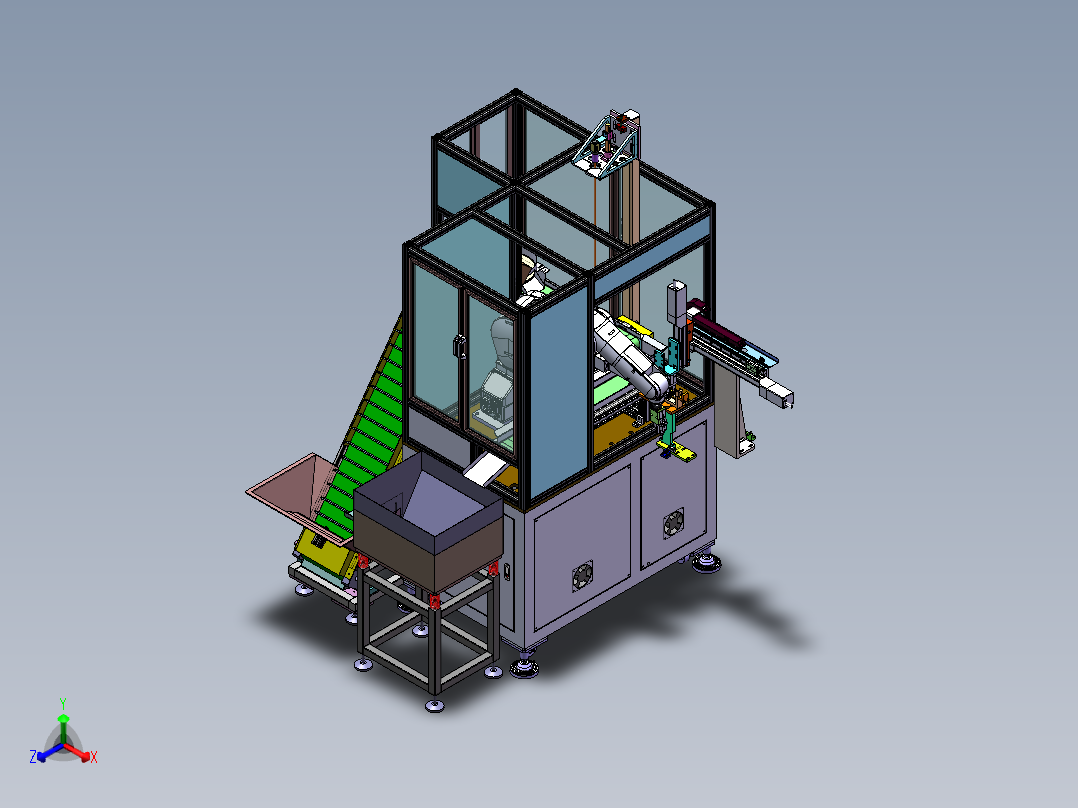 机械手自动上料设备sw17可编辑正等轴测图