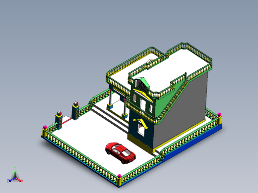 我的车和我的房子正等轴测缩略图