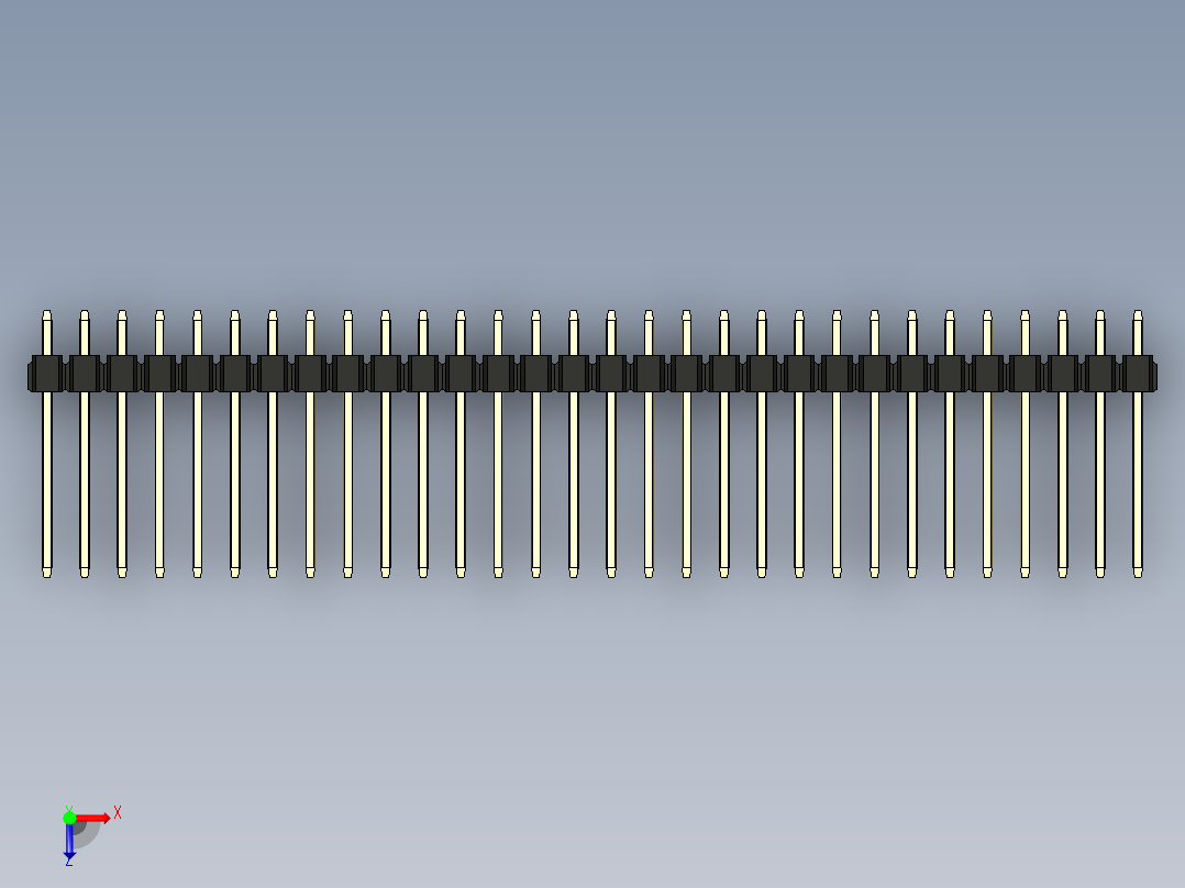 彩色公头100mil（2.54mm）系列-DS1021_black_3x30p_100mil_Type5_rev1.0俯视图