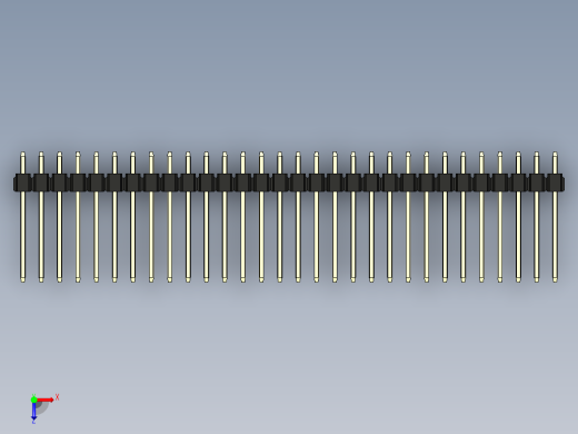 彩色公头100mil（2.54mm）系列-DS1021_black_3x30p_100mil_Type5_rev1.0俯视缩略图