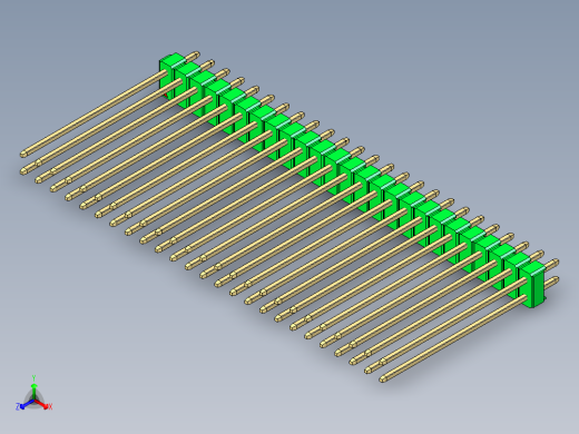 彩色公头100mil（2.54mm）系列-DS1021_green_2x25p_100mil_Type43_rev1.0