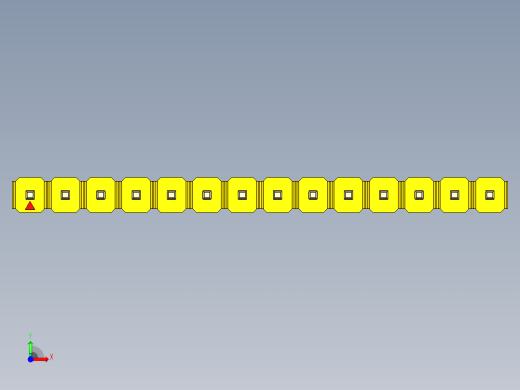 彩色公头100mil（2.54mm）系列-DS1021_yellow_1x14p_100mil_Type19_rev1.0前视缩略图