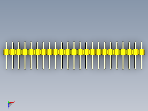 彩色公头100mil（2.54mm）系列-DS1021_yellow_1x23p_100mil_Type1_rev1.0俯视缩略图