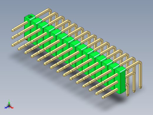 彩色公排针 100mil 2.54mm 系列-DS1022_green_3x15p_100mil_TypeD_rev1.0