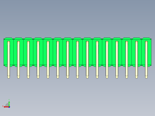 彩色公排针 100mil 2.54mm 系列-DS1022_green_3x15p_100mil_TypeD_rev1.0后视缩略图