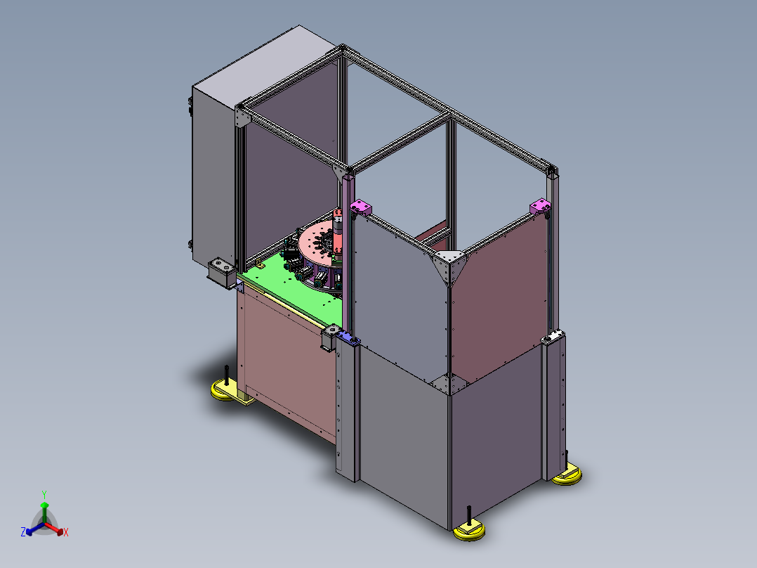 电机磁铁自动组装机正等轴测图