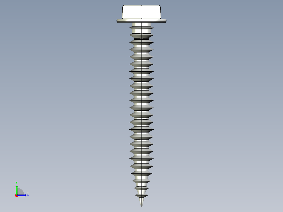 紧固件-STEP Hex Head Screw-01左视图