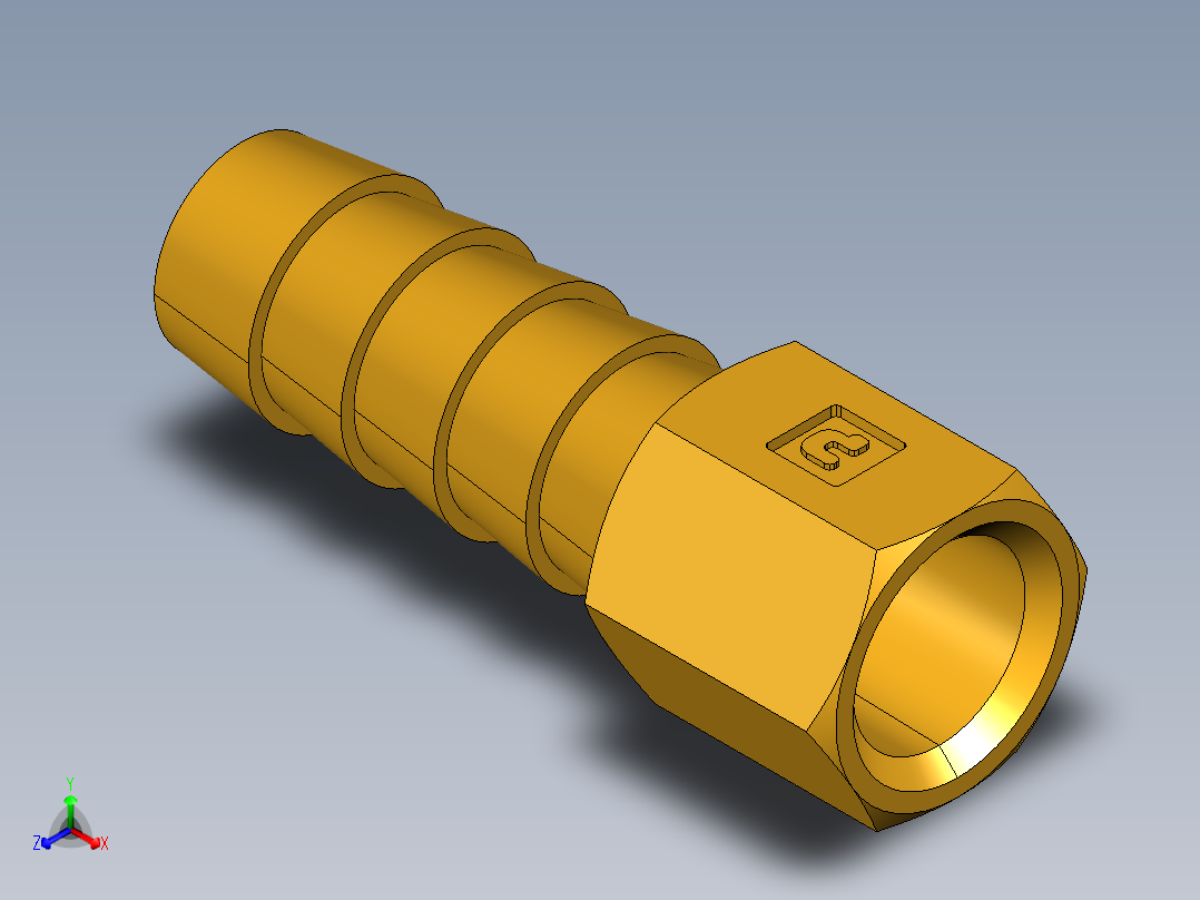 倒齿式工业管接头Hose Barb to Female Pipe 126HBL-6-2主视图