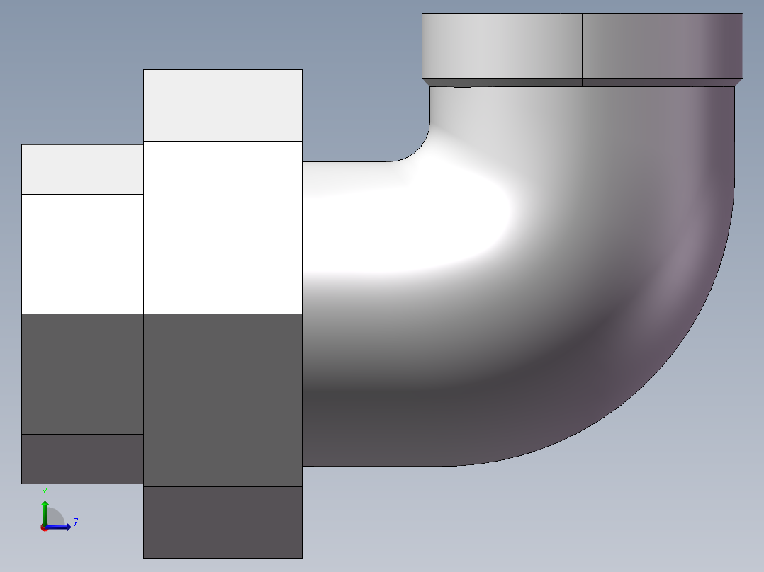 活接-90°等径内丝弯头 DN25左视图