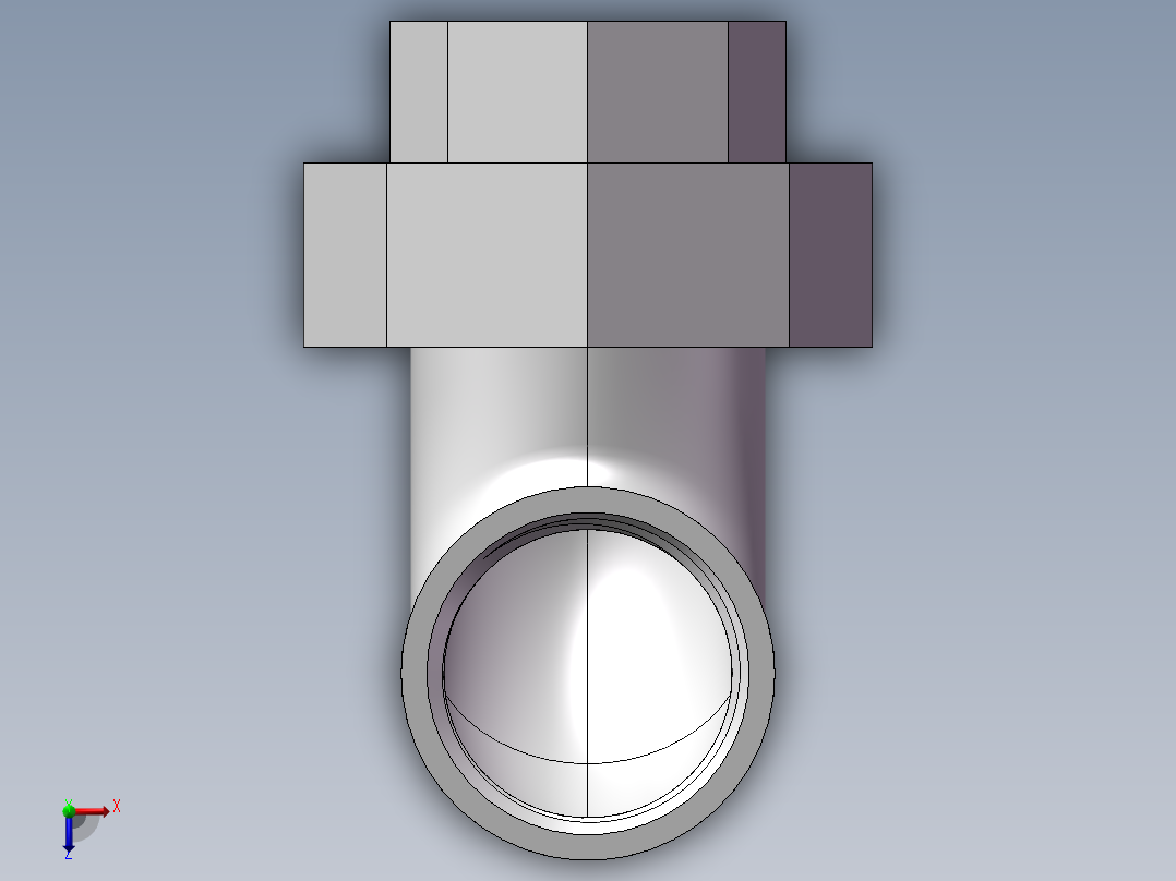 活接-90°等径内丝弯头 DN25俯视图