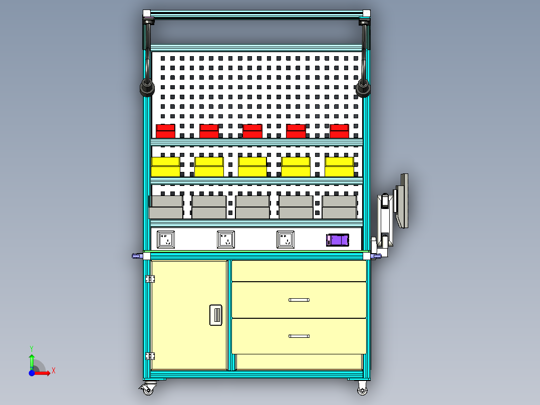 标准人工作业工作台前视图