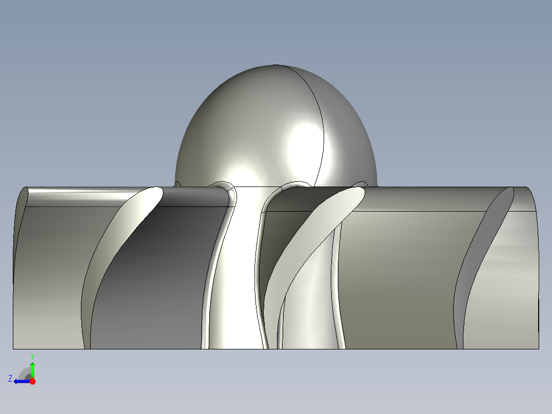 轴流式涡轮压缩机叶片---模型格式为 prt stp右视图