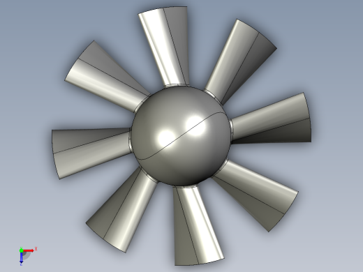 轴流式涡轮压缩机叶片---模型格式为 prt stp俯视缩略图