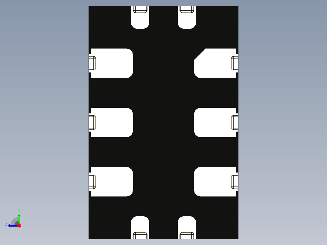 10引脚SMT mems晶体振荡器右视图