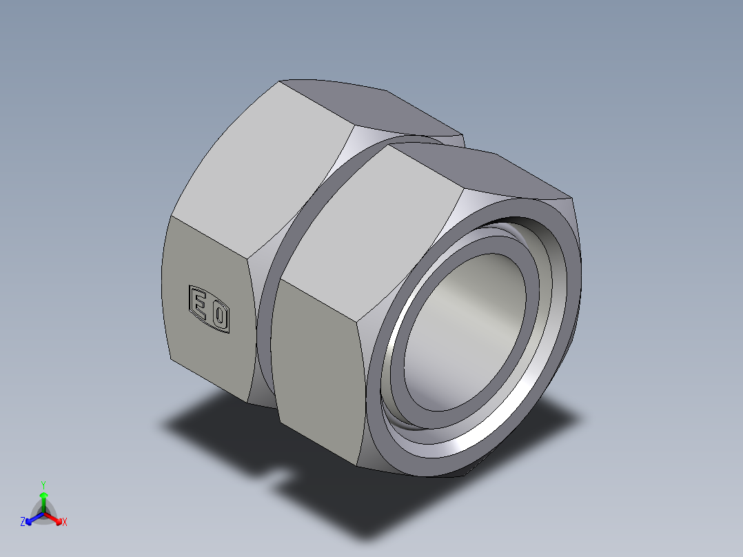 卡套式工业通用硬管接头EO_Swivel_union_GZ42LCF主视图