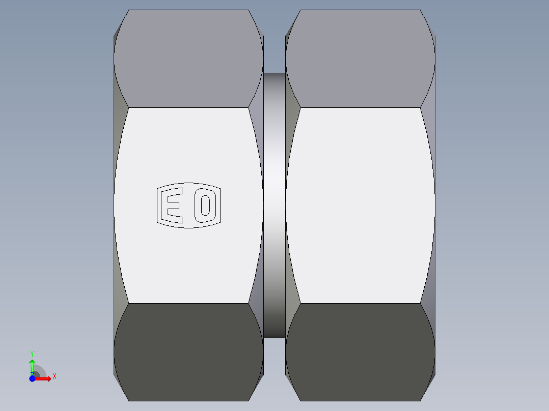 卡套式工业通用硬管接头EO_Swivel_union_GZ42LCF前视图