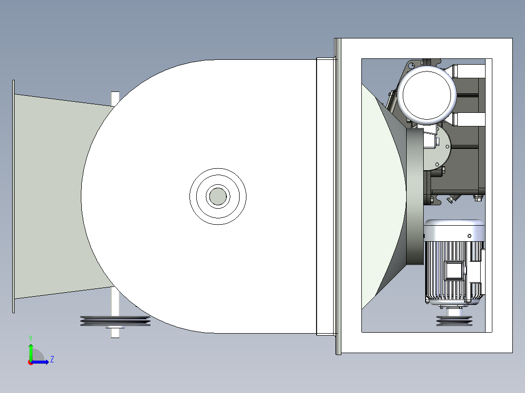 垃圾分拣装置结构设计含三维二维说明书左视图