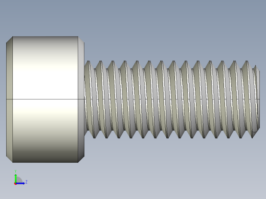 M8 x 1.25mm Thread 18mm LONG SOCKET HEAD CAP SCREW.IGS左视缩略图