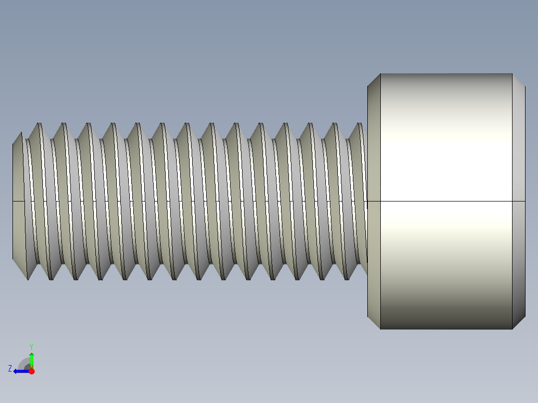 M8 x 1.25mm Thread 18mm LONG SOCKET HEAD CAP SCREW.IGS右视图