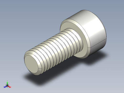 M8 x 1.25mm Thread 18mm LONG SOCKET HEAD CAP SCREW.IGS正等轴测缩略图