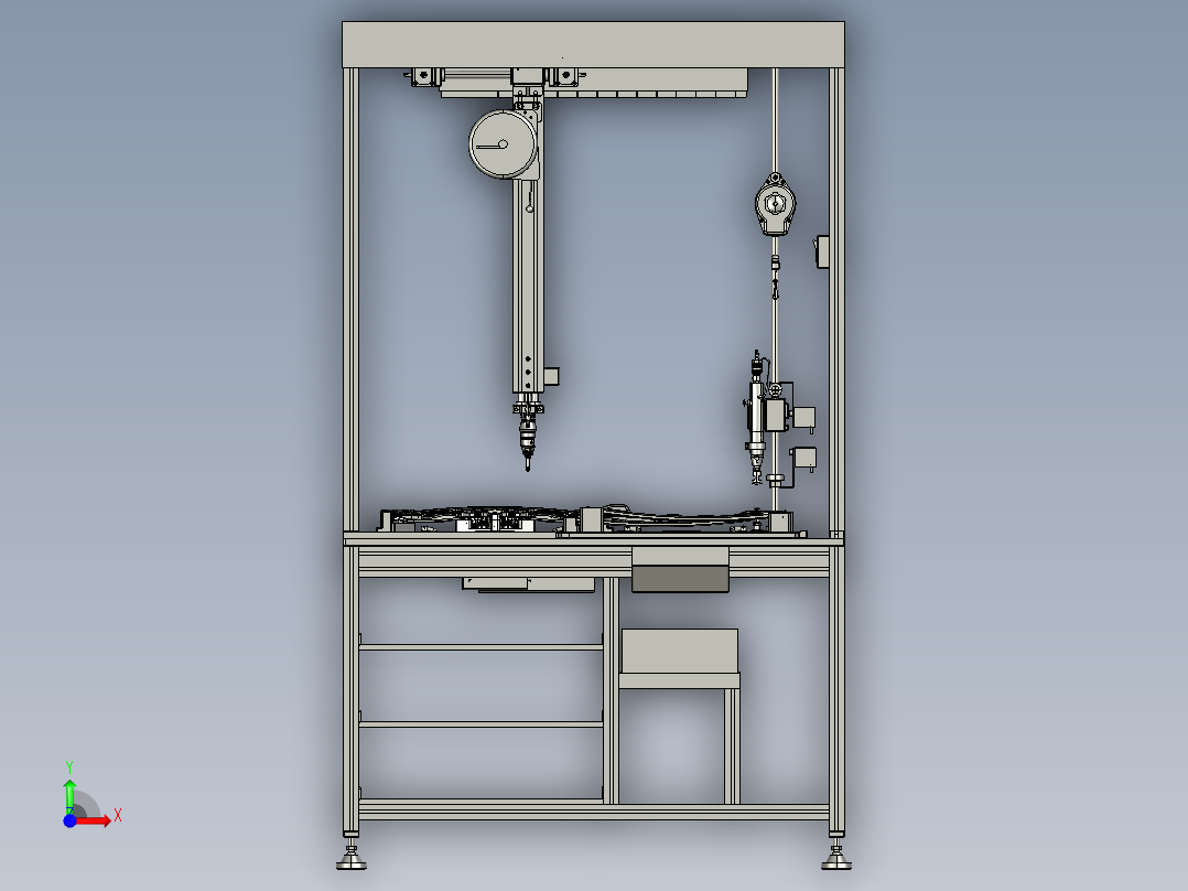 44升降器导轨打螺丝前视图