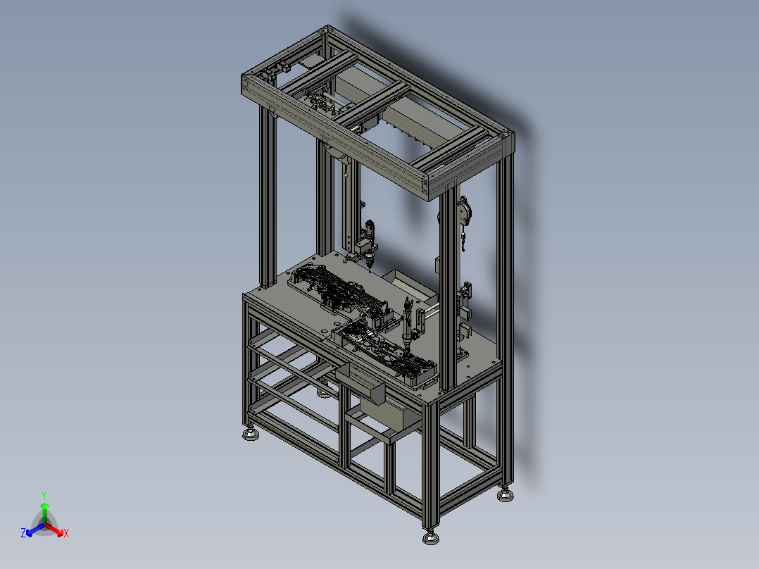 44升降器导轨打螺丝正等轴测图
