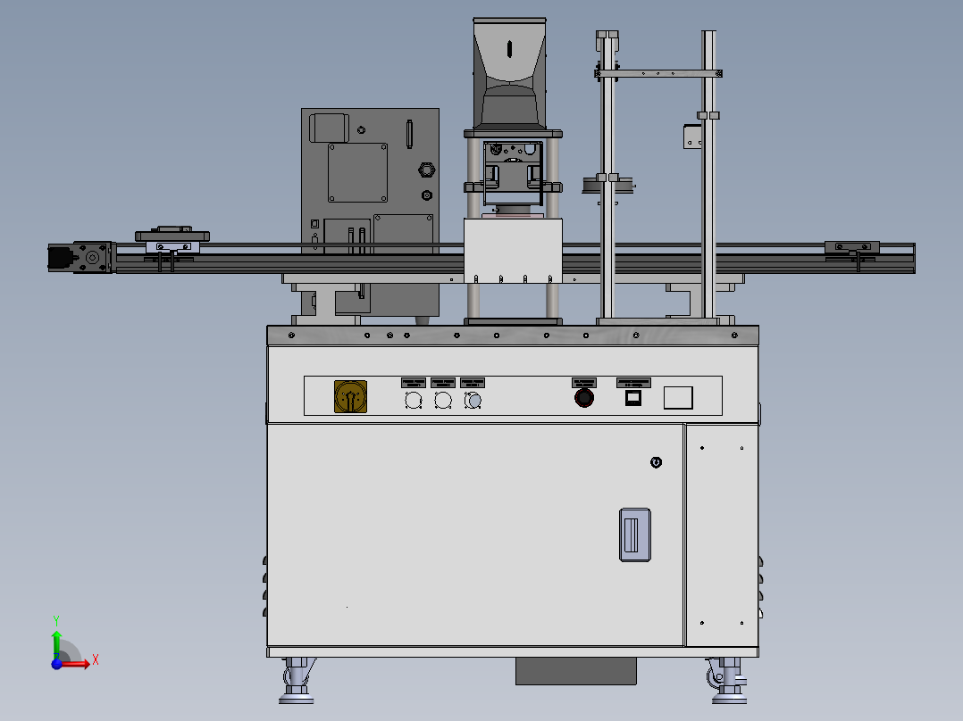 激光镭雕与CCD检测设备（sw16可编辑+工程图+bom）前视图