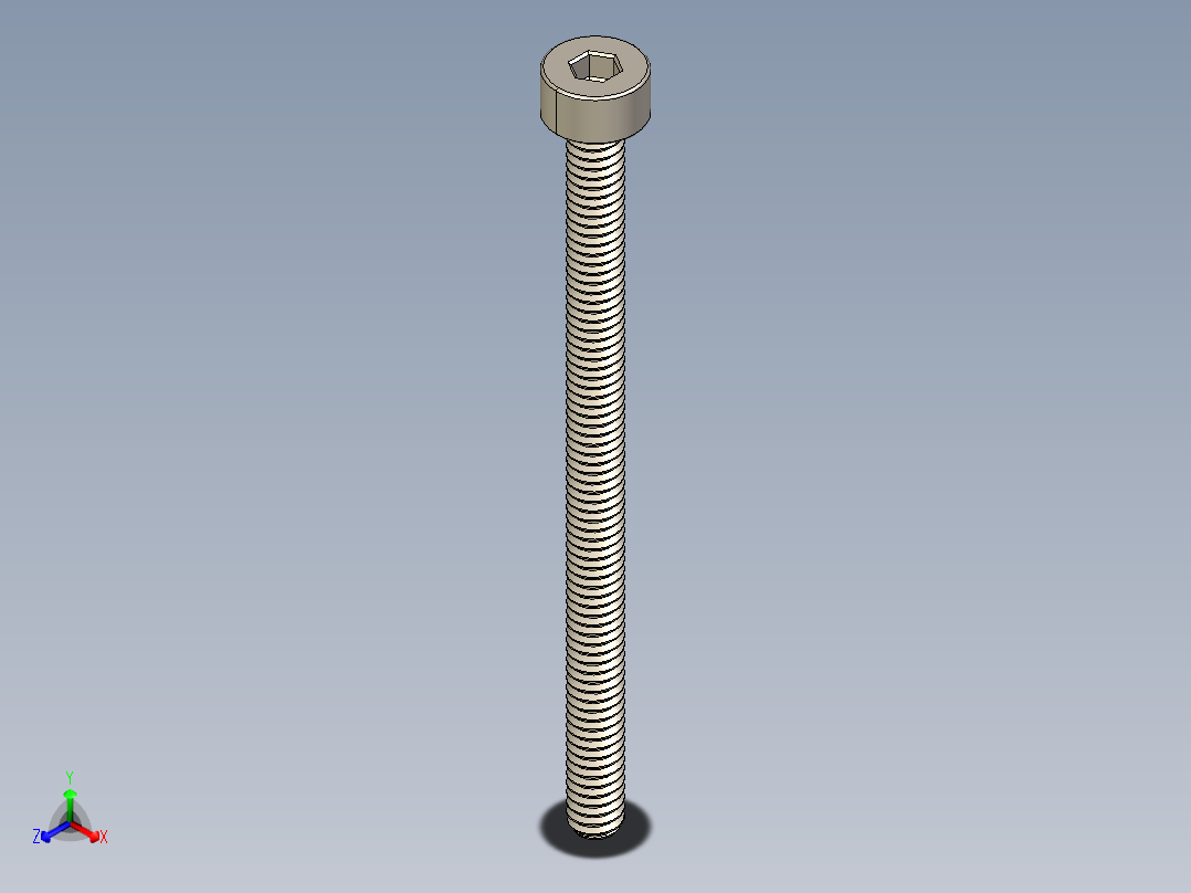 Screw_DIN_912_M2x30F_A2.STEP公制内六角螺钉正等轴测图