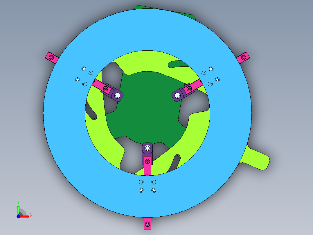 旋转变距机构前视图