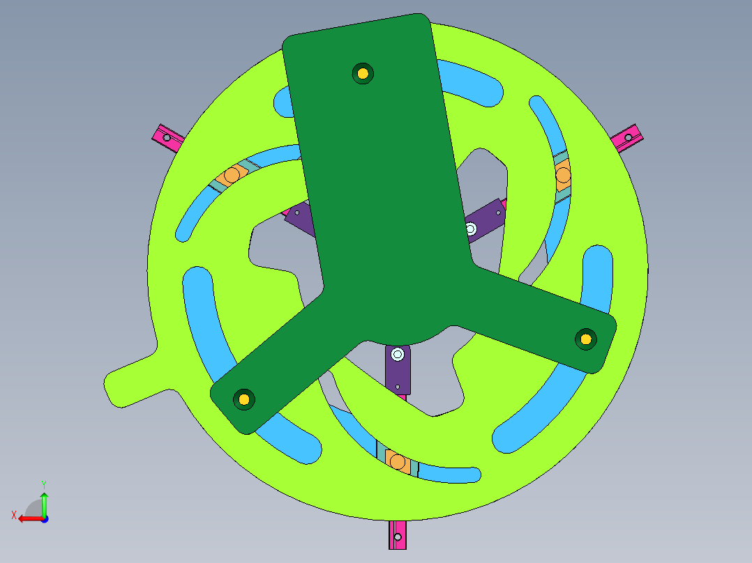 旋转变距机构后视图