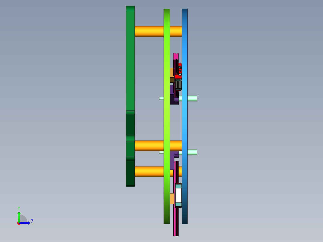 旋转变距机构左视图