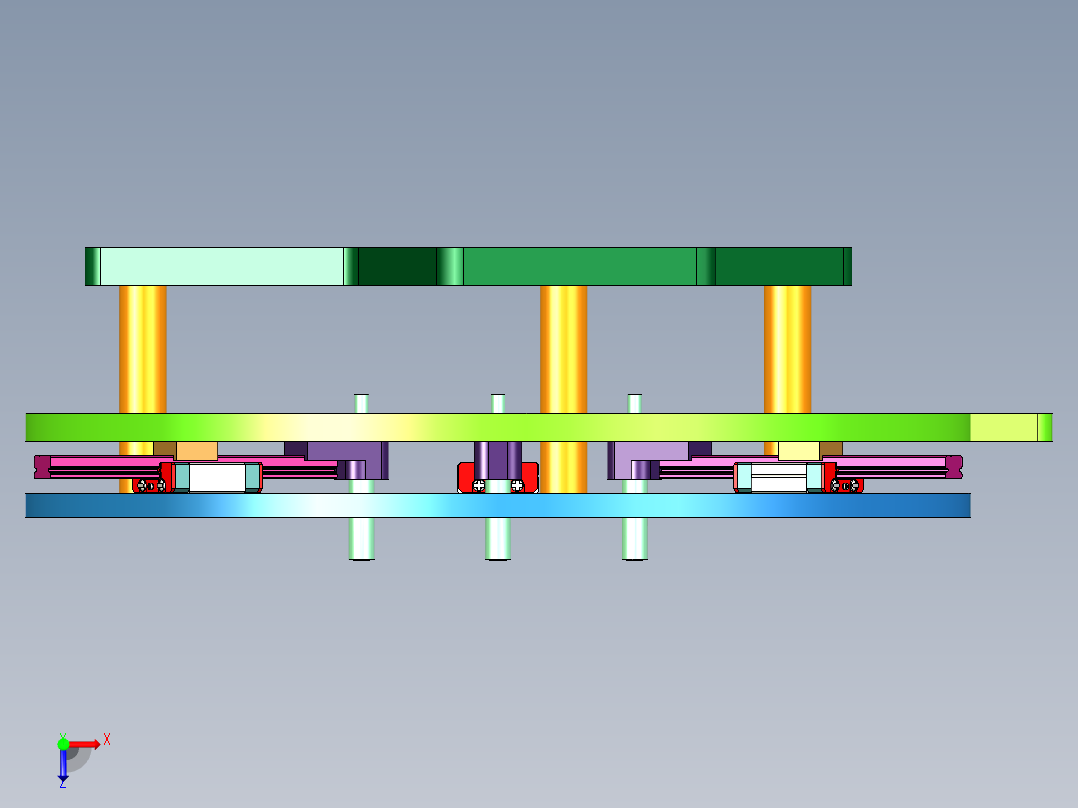 旋转变距机构俯视图