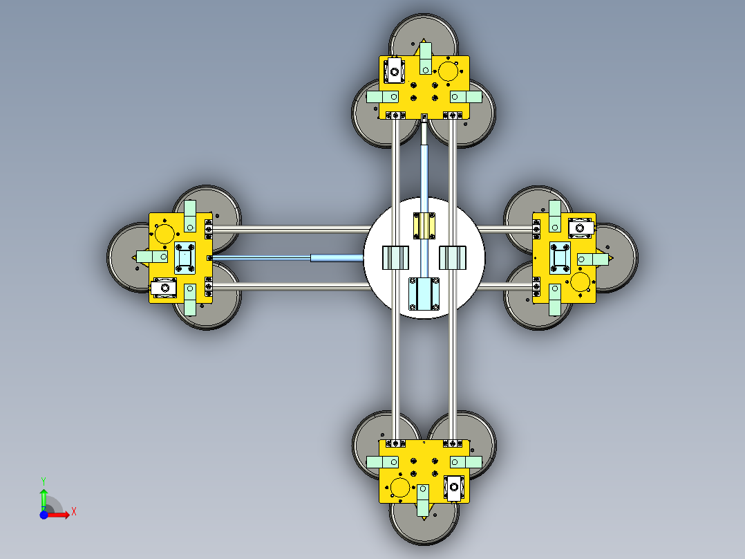 4位调解式负压吸盘机构前视图