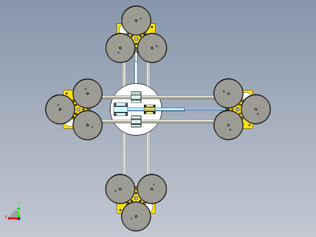 4位调解式负压吸盘机构后视图