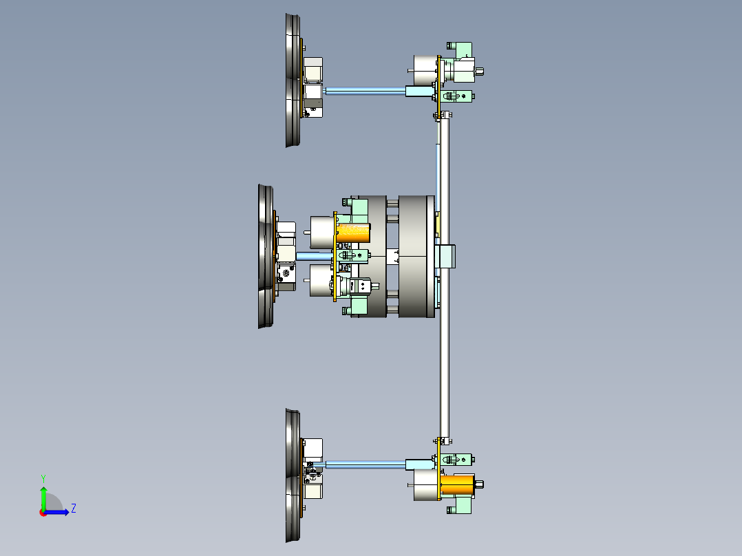 4位调解式负压吸盘机构左视图