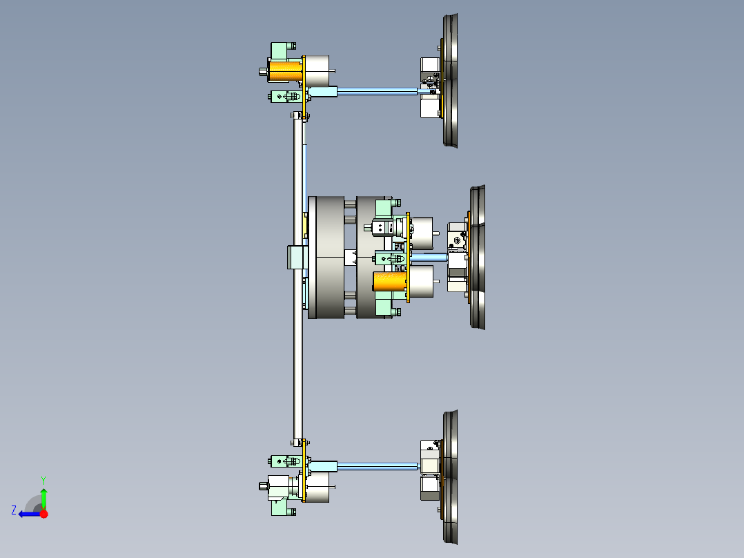 4位调解式负压吸盘机构右视图